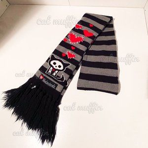 SKELANIMALS ♥ SCARF BLACK / GREY / RED HTF! GREAT CONDITION :)